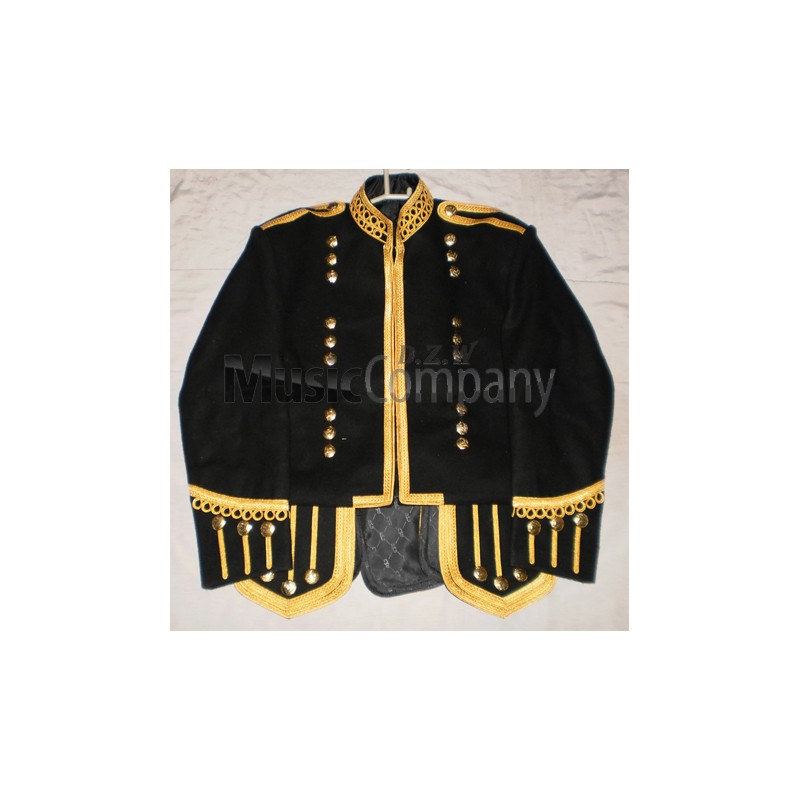 Military Piper Drummer Doublet Tunic Jacket in Black