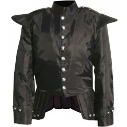 Nylon Black Leather Doublet kilt tunic Jacket